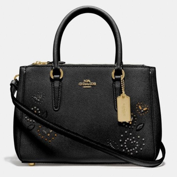 NEW Coach Mini Surrey Carryall With Heart Rivets - Picture 2 of 8